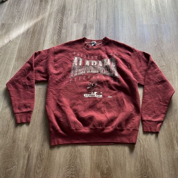 VINTAGE Alabama Crimson Tide Sweatshirt Mens XL Red Roll Tide Football Salem Tag - Picture 1 of 10